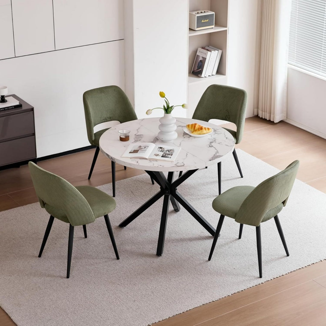 Set sala da pranzo in MDF struttura in metallo nero