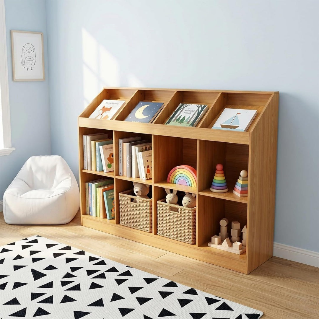 Libreria contenitore con ripiani in MDF naturale