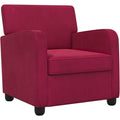 Seduta lounge rosso con braccioli rivestimento in velluto