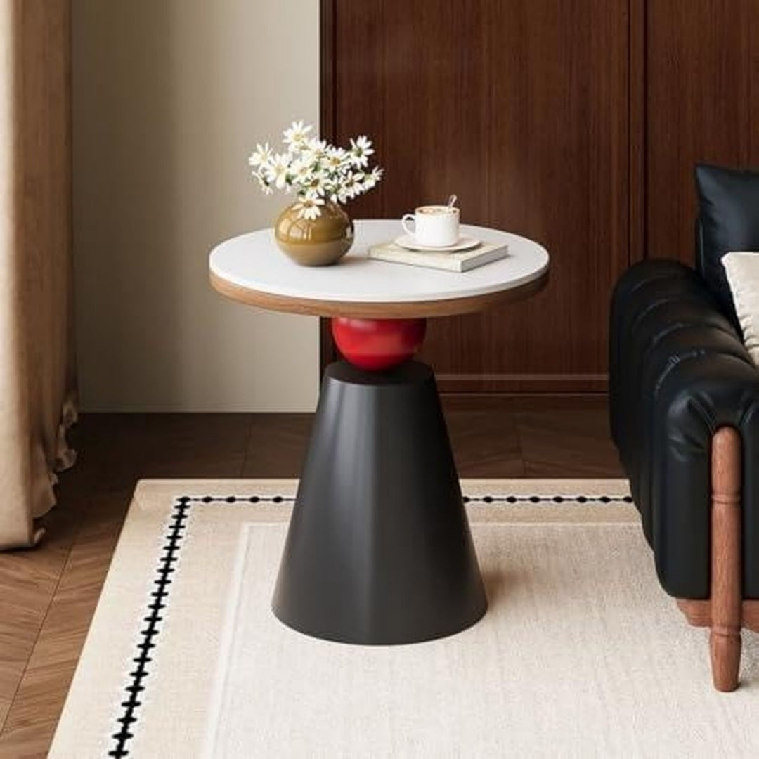 Divano confortevole Piccolo Tavolo Rotondo Moderno, Mini nero