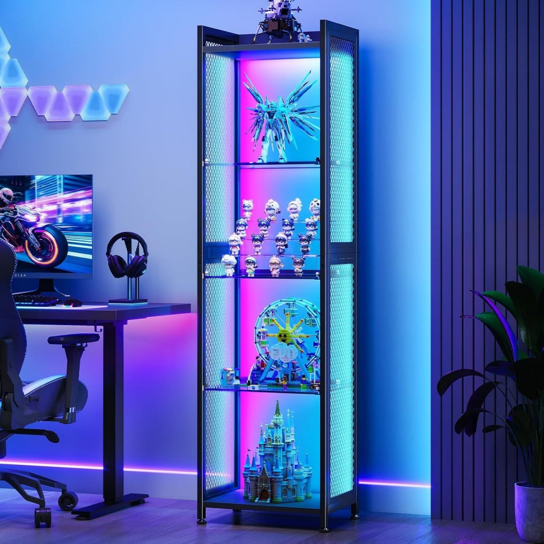 Mobile vetrina regolabile con illuminazione LED naturale