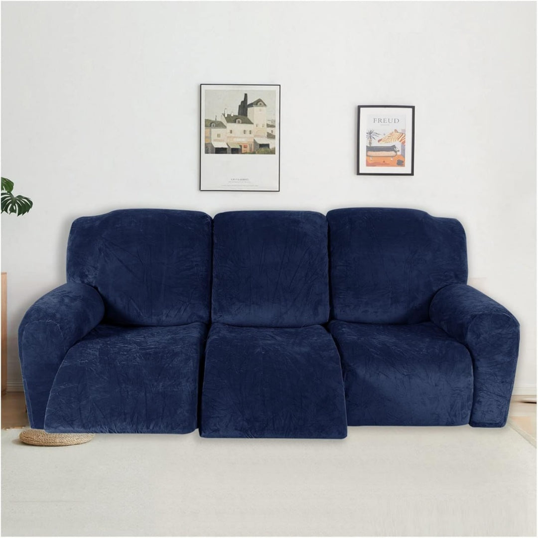 Divano da soggiorno Konsilsa Copripoltrona Relax Reclinabile Velvet,Copripoltrona nero