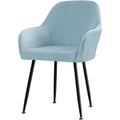 Poltrona confortevole con braccioli rivestimento in velluto blu