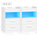 Arredo per soggiorno con illuminazione LED con porta USB crema