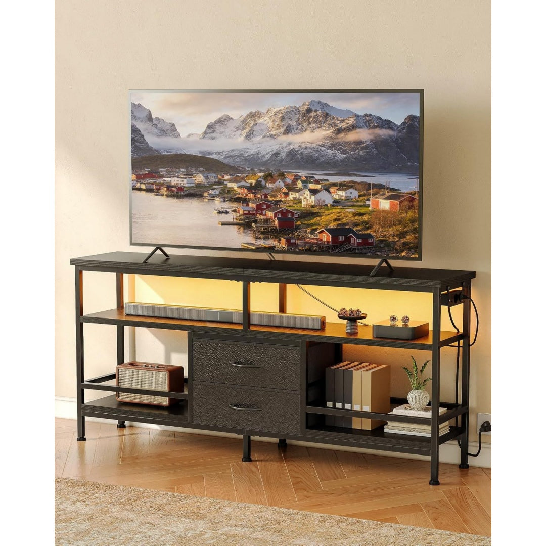 Mobile TV con illuminazione LED con porta USB nero