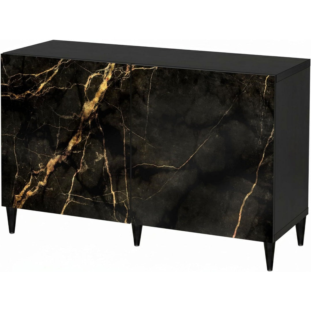 Credenza da soggiorno regolabile stile scandinavo nero