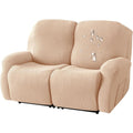 Poltrona confortevole reclinabile rivestimento in tessuto beige