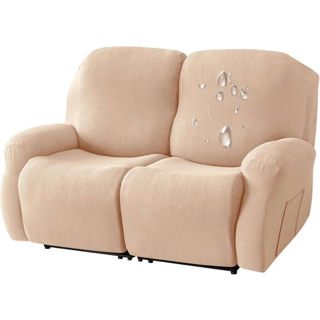 Poltrona confortevole reclinabile rivestimento in tessuto beige