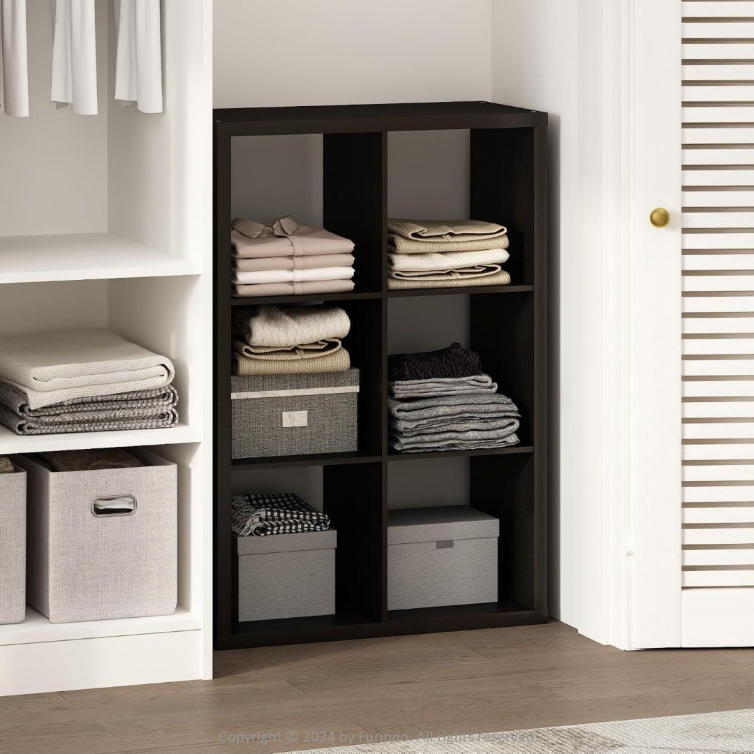 Scaffale contenitore con ripiani rovere