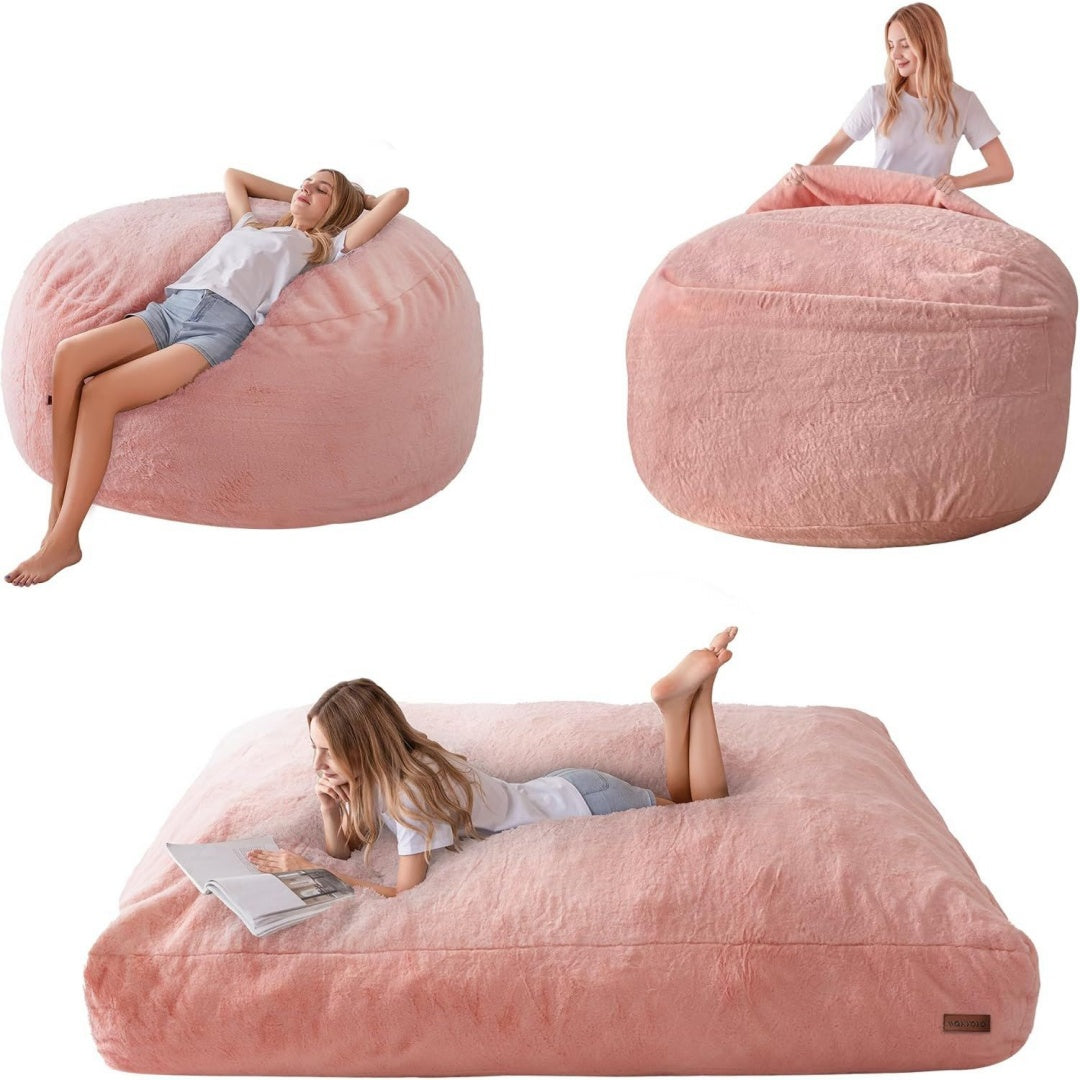 Seduta imbottita pieghevole rivestimento in velluto rosa