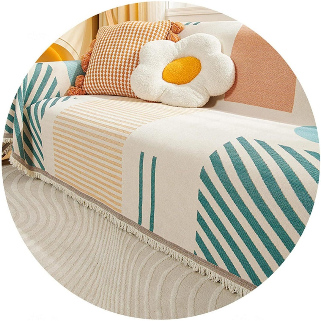 Seduta imbottita Coperta Versatile ciniglia Poltrona Divano, nero