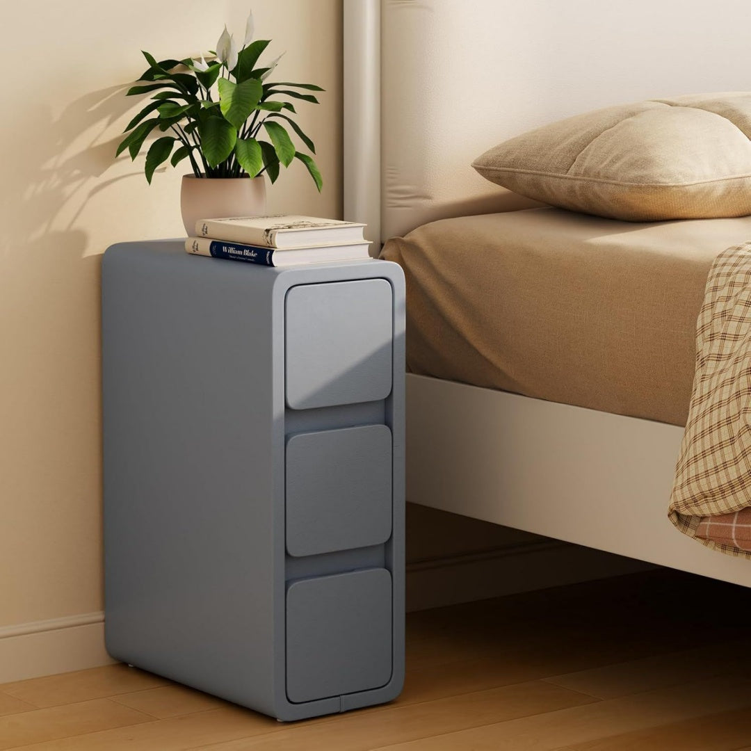 Piano d appoggio con vano contenitore grigio scuro