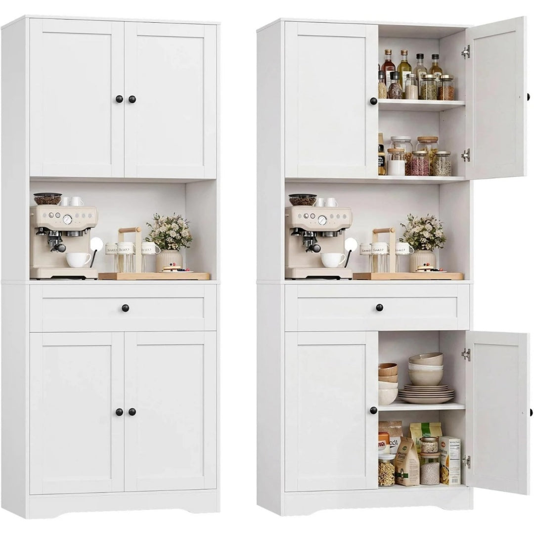 Credenza da soggiorno bianco con cassetti regolabile